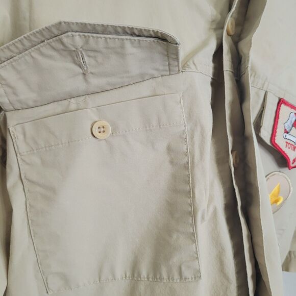 Boy Scouts Large Men's shirt patches button collar BSA Alamo Council pockets - Picture 10 of 12